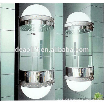 Luxury cabin panoramic elevator with machine room